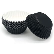 150 Black Foil Metallic Cupcake Liners Standard Baking Muffin Cups 150 P... - $9.97