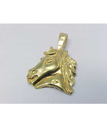 HORSE HEAD Pendant in Yellow Gold Vermeil on Sterling Silver - FREE SHIP... - £34.37 GBP