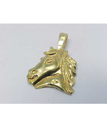 HORSE HEAD Pendant in Yellow Gold Vermeil on Sterling Silver - FREE SHIP... - £34.24 GBP