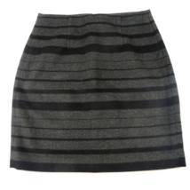 Banana Republic Gray Black Striped Lined Wool Blend Skirt Size 0 - £12.16 GBP