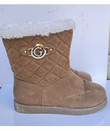 Guess Quilted Brown Fur Boots Women&#39;s Size 5 1/2 Medium - $54.25 CAD