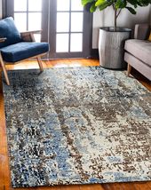 EORC KA1001GY8X10 Hand-Knotted Wool Galaxy Rug, 8&#39; x 10&#39;3, Gray - £2,908.39 GBP