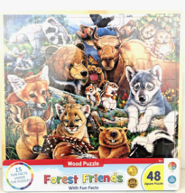 Forest Friends Wood Puzzle 48 Piece With Fun Facts Jigsaw Puzzle Masterpieces - £7.59 GBP
