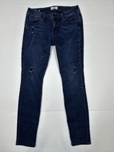 Cabi Jeans Women Size 8 (Measure 30x29) Dark Skinny Distressed Jeans - £13.68 GBP