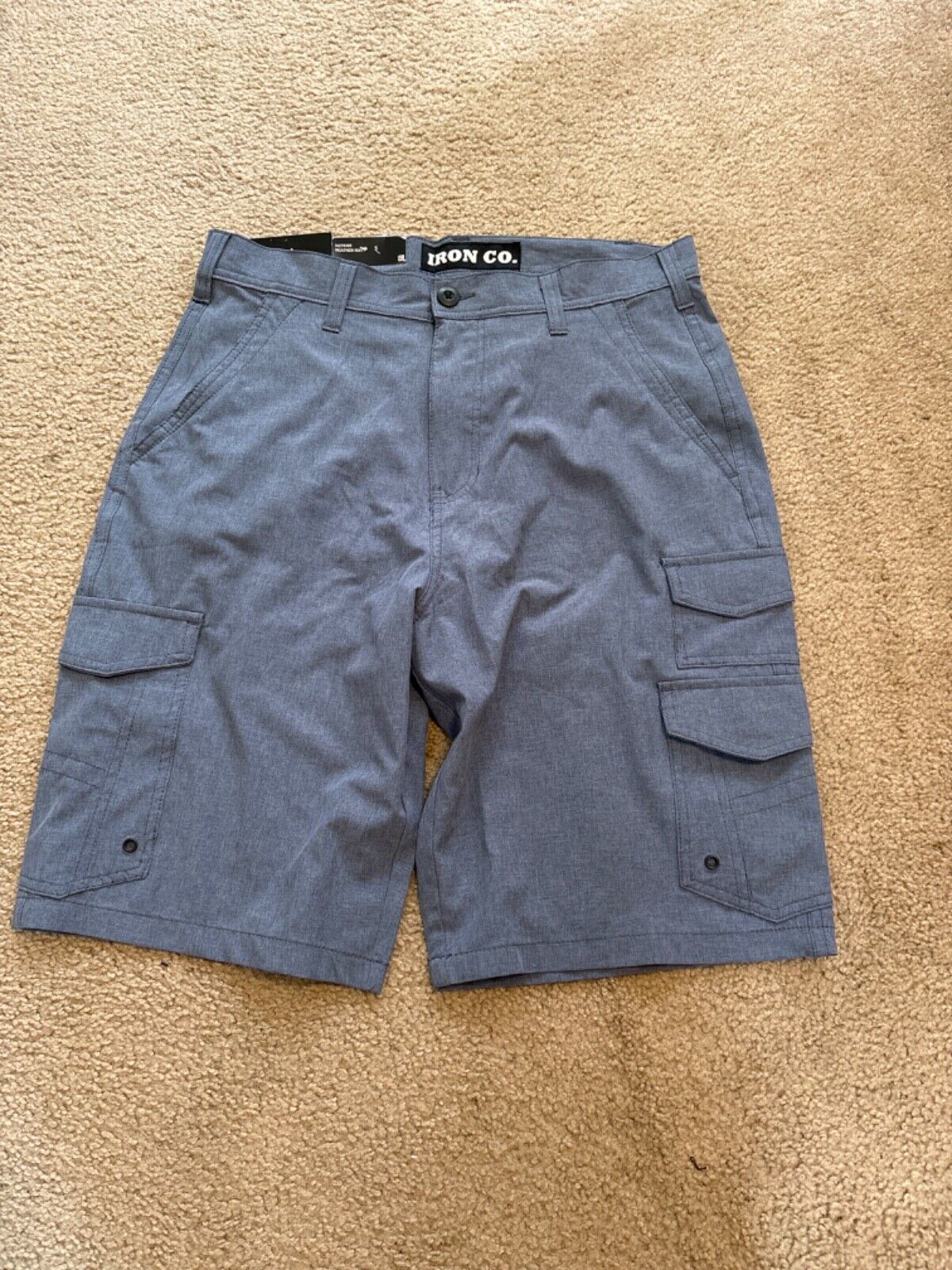 NEW Iron Co. Men&#39;s Comfort Waistband Stretch Hybrid Cargo Short Heather ... - $18.52
