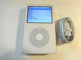 APPLE  iPOD  CLASSIC  5.5. GEN.  WHITE  80GB...WOLFSON CHIP...NEW BATTER... - $189.99