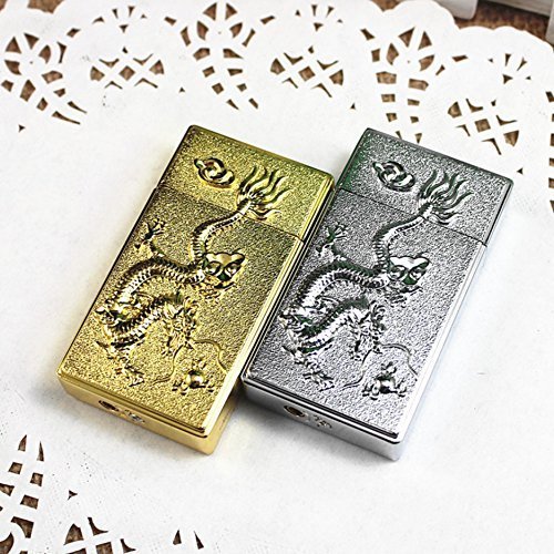 Embossed Dragon Windproof Gas Torch Lighter - One Lighter with Random De... - $8.90