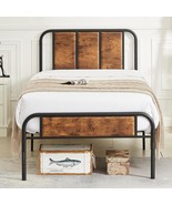 Vecelo Twin Bed Frame Heavy Duty Metal Platform With Wooden Headboard Fo... - $68.98