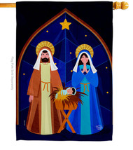 Nativity Of Jesus House Flag 28 X 40 Double-Sided Banner - £29.64 GBP
