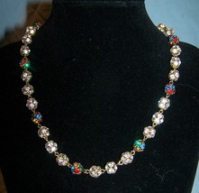 Colorful Multi-color L Creation Swarovski Crystal Bead Necklace in Soft ... - $130.57