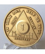 30 Day 1 Month Bronze AA Anniversary Chip Medallion Coin Alcoholics Anon... - £2.34 GBP