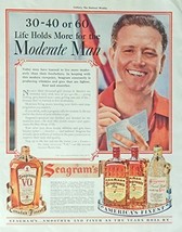 Seagram&#39;s V.O.,5,7, Whiskey. 30&#39;s Print ad. Color Illustration. Scarce old ad... - £14.26 GBP
