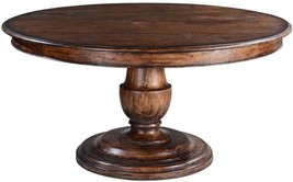 Dining Table Scottsdale Round Wood Distressed Rustic Pecan Pedestal Base 60� - £2,638.39 GBP