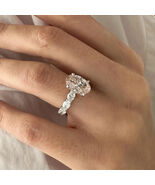 3 Ct Oval Fancy Intense Pink Lab Grown Diamond Unique White Gold Engagem... - €2.898,30 EUR