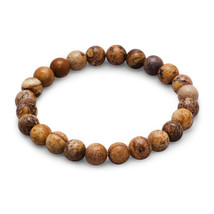 Precious Stars Picture Jasper 8.5mm Beaded Stretch Unisex Bracelet - £13.80 GBP