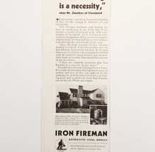 1934 Iron Fireman Automatic Coal Burner Advertisement Heat Ephemera - £11.34 GBP