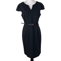 Moci By Purple Rain USA Black Cap Sleeve Belted Dress S Work Career - €12,90 EUR