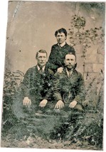 Tintype Photo of Three Gentleman in Ties and Suits 1870s-1880s - Businessmen - £5.79 GBP