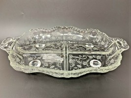 Cambridge Glass - Elegant Etched Chantilly - 3 Part Divided Relish Dish ... - $40.80