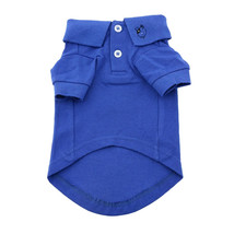 Solid Nautical Blue 100% Cotton Button Up Polo Shirt -Sizes SM-3XL  - $266.36 MXN