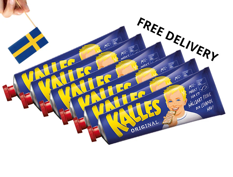 6 pcs Kalles Kaviar 300g, Swedish Kalles Kaviar Creamed Smoked Cod Roe S... - $98.00