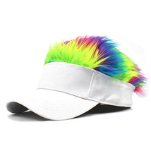 Saisifen Men Novelty Outdoor Sports Baseball Cap White Hats Colorful Hair - £14.93 GBP