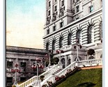 Stairway to Terrace Hotel Fairmont San Francisco California CA DB Postca... - $3.91
