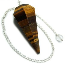 Bulk 5 Pcs Natural Tiger Eye Gemstone Dowsing Pendulums - £31.54 GBP