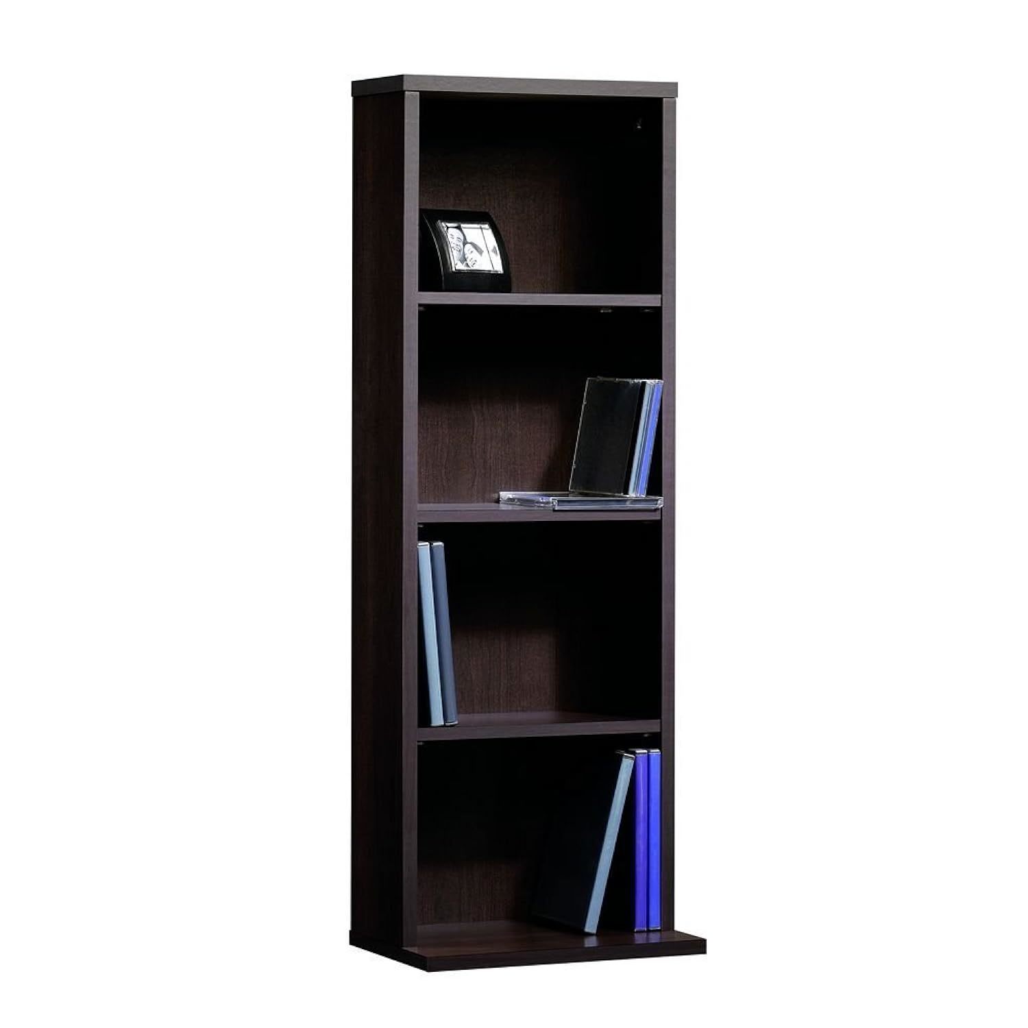 Sauder 3-tier Beginnings Multimedia Storage Tower, Cinnamon Cherry finish