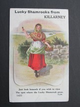 Lucky Shamrocks Killarney Postmark 1936 Pullout B&amp;W Valentine Dublin Pos... - $8.56