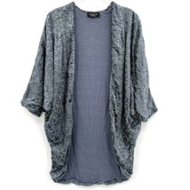 Feathers by Tolani Velvet Floral Open Kimono Top Gray Cardigan One Size ... - £25.87 GBP