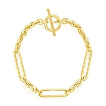 Authenticity Guarantee 
14K Yellow Gold, Paperclip Link Toggle Bracelet - £931.78 GBP