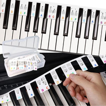 Removable Piano Keyboard Note Labels, 88 Full-Size Color Piano Keyboard Stickers - £6.73 GBP