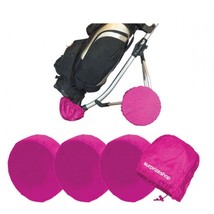 SURPRIZESHOP GOLF TROLLEY WHEEL COVERS.  PINK. - £16.90 GBP