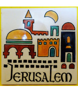 Vintage Jerusalem Israel City Scene Trivet Wall Hanging Tile 4.25 x 4.25... - $25.79 CAD