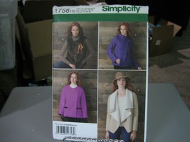 Simplicity 1758 Misses Jackets & Vest Pattern - Size 6-14 Bust 30.5-36 - $7.12