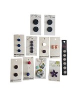Vintage Buttons On 11 Cards Germany Italy Thailand Hong Kong USA Enamel ... - $11.40