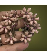 Vintage 60&#39;s Plastic Lucite flower Cluster Rhinestone Clip On Earrings M... - $524.13 MXN