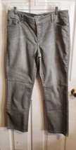 Chicos Jeans Women Sz 2 Short Gray Platinum Denim Distressed Mid Rise  C... - $18.95