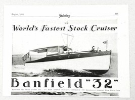 1928 Print Ad Banfield &quot;32&quot; Fastest Stock Cruiser Boats New York,NY - $12.92