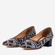 The Nampula Navy Crystal-Embellished Leather Women Pump image 2