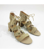 Crown Vintge Suede Leather Ghille Lace Up Bone Sandals US Wms 8.5 - $18.37