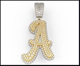 NEW 14K Yellow Gold Fn Charm A-Z 26 Initial Letter Alphabet Pendant Necklace - £101.81 GBP