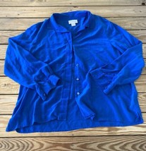 Christie &amp; Jill Women’s Button front 100% Silk Shirt size 14 Blue V2 - $19.70