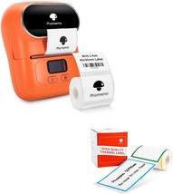 Orange Phomemo M110S Mini Label Maker- Bluetooth Thermal Label, And Business. - £69.66 GBP