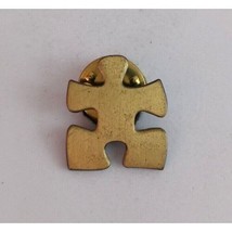 Vintage Autism Puzzle Piece Gold Tone Lapel Hat Pin - £6.36 GBP