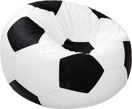 Ample Decor Soccer Bean Bag Cover (Filler Not Included),, White And Black - €44,65 EUR