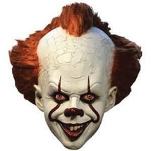 Pennywise Clown IT Full Head Costume Latex Mask Cosplay Adult One Size - £54.53 GBP