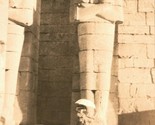 Vtg Postcard Postal Card Applied Photograph Luxor Egypt Statue Missing Head - $14.22