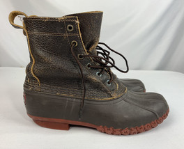 Vintage LL BEAN Boots Maine Hunting Shoe Duck Boots Leather USA Mens 6.5 - $49.99